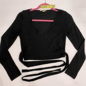 Gianni Bini S Black wrap around shirt